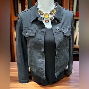 A Loves A black distressed denim Jean jacket